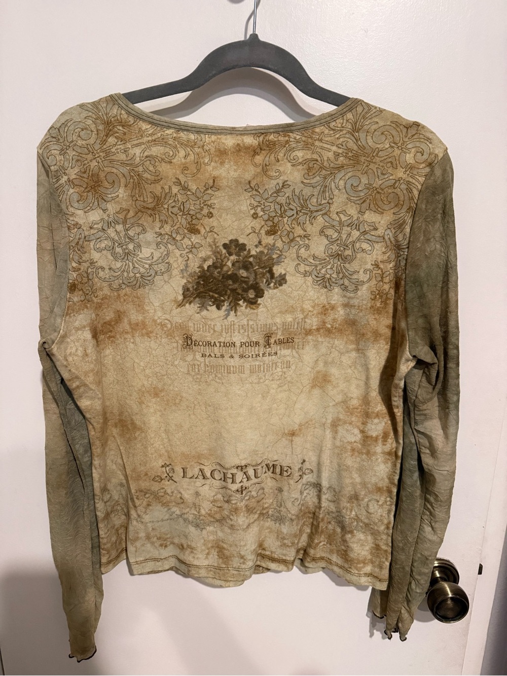 Olive Green Floral Long-Sleeve Tee - Picture 2 of 3